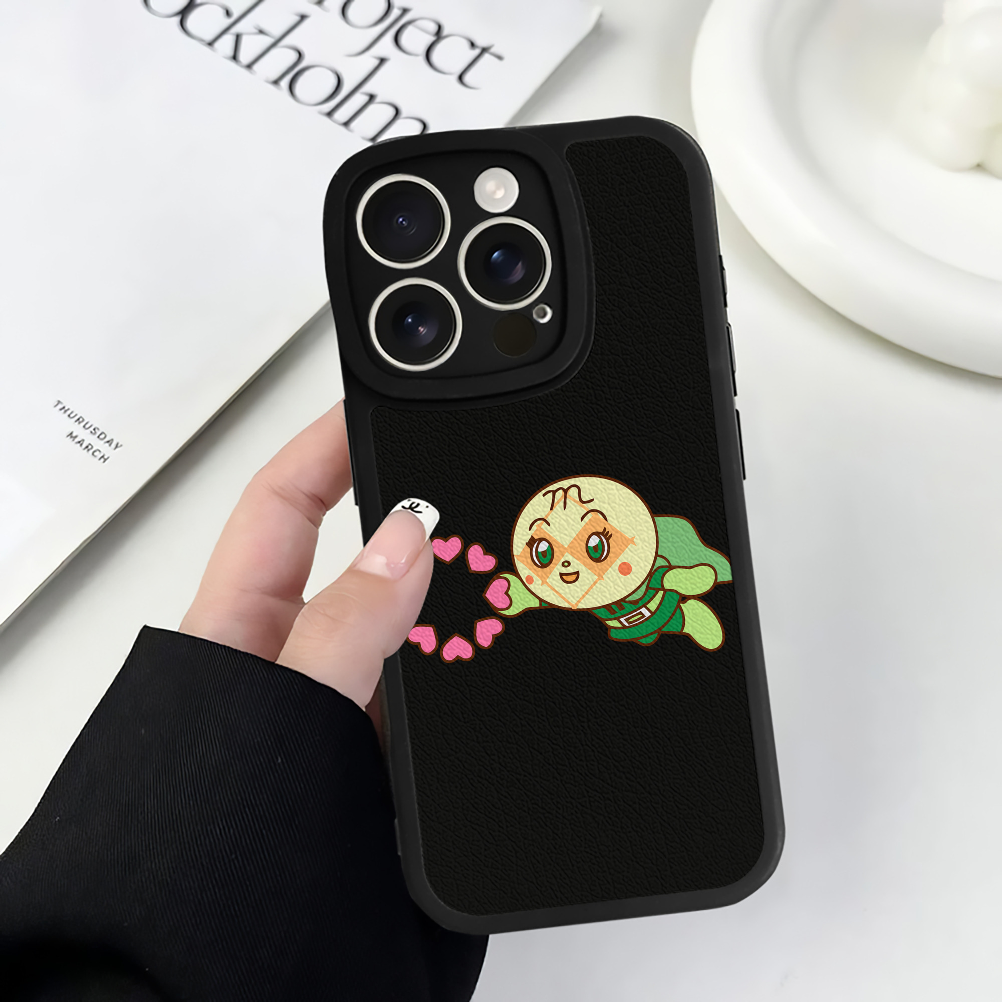 （画像用） アンパンマン Anpanman 【iPhone 16シリーズ対応】シリコンスマホケース（レザー調） 材質：シリコン